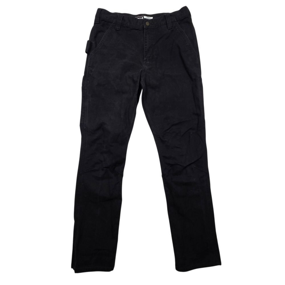 Carhartt Slim Fit Pants Mens 33x32 Fits 32×30 Black Canvas Carpenter Workwear
